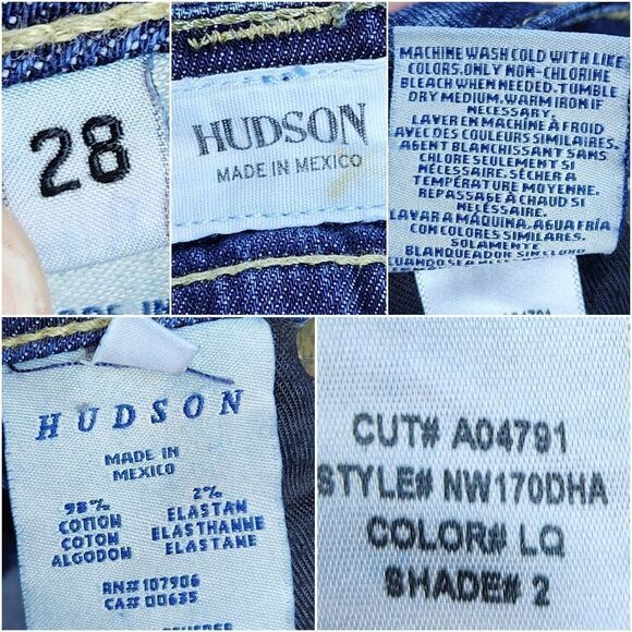 ☔️🔹️Hudson Blue Denim Raw Hem Buttoned Pocket Shorts Size 6/28 - Picture 12 of 12